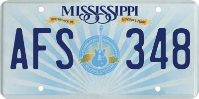 MS license plate AFS348