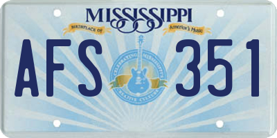 MS license plate AFS351