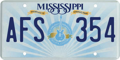 MS license plate AFS354