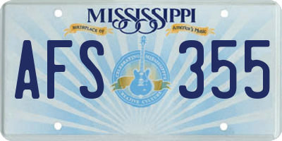 MS license plate AFS355