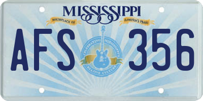 MS license plate AFS356