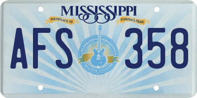 MS license plate AFS358