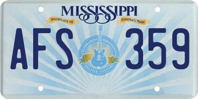 MS license plate AFS359