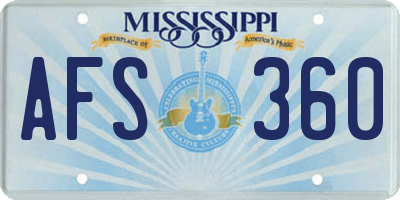 MS license plate AFS360