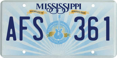 MS license plate AFS361