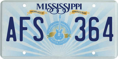 MS license plate AFS364
