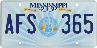 MS license plate AFS365
