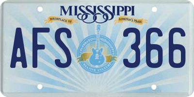 MS license plate AFS366