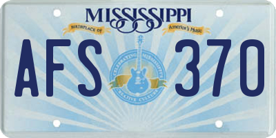 MS license plate AFS370