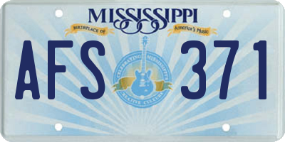 MS license plate AFS371