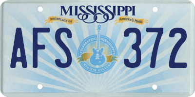 MS license plate AFS372