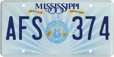 MS license plate AFS374