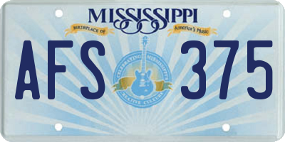 MS license plate AFS375