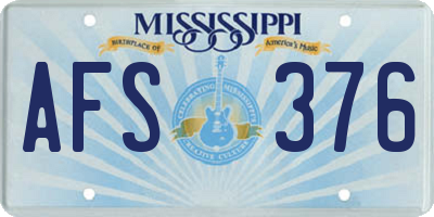 MS license plate AFS376