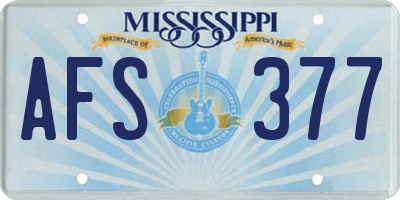 MS license plate AFS377