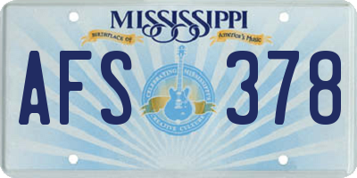 MS license plate AFS378