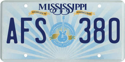 MS license plate AFS380