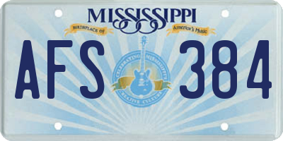 MS license plate AFS384