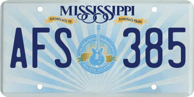 MS license plate AFS385