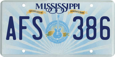 MS license plate AFS386