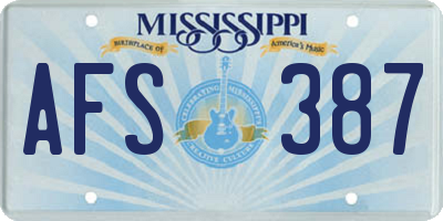 MS license plate AFS387