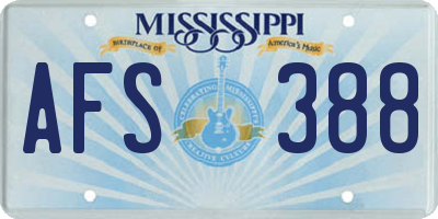 MS license plate AFS388