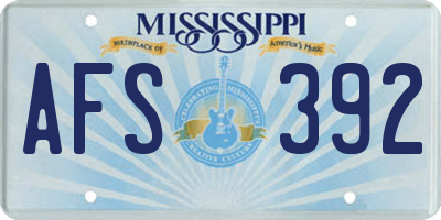 MS license plate AFS392
