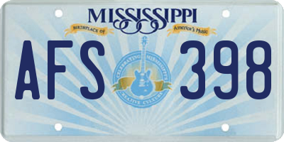 MS license plate AFS398