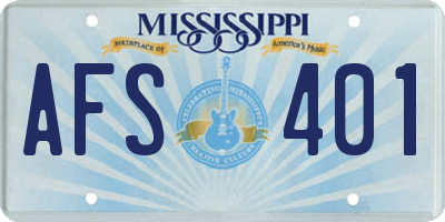 MS license plate AFS401