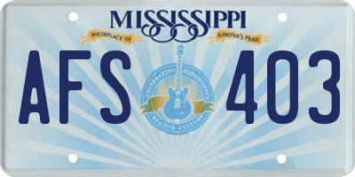 MS license plate AFS403