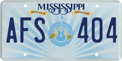 MS license plate AFS404