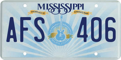 MS license plate AFS406