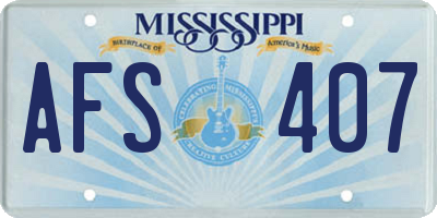 MS license plate AFS407