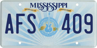 MS license plate AFS409