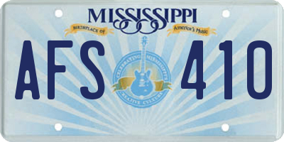 MS license plate AFS410