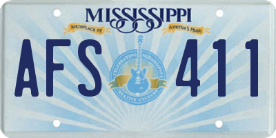 MS license plate AFS411