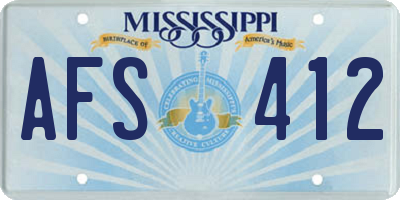 MS license plate AFS412