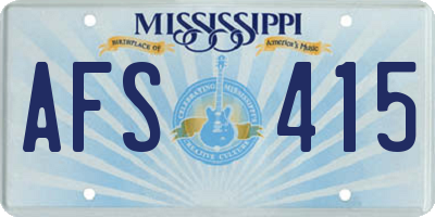 MS license plate AFS415