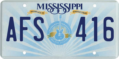 MS license plate AFS416