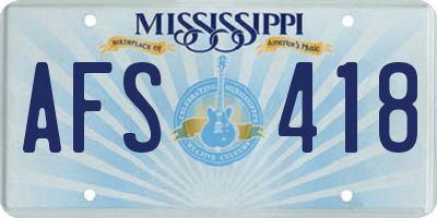 MS license plate AFS418