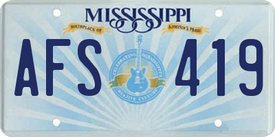 MS license plate AFS419