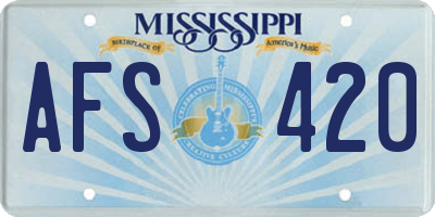 MS license plate AFS420