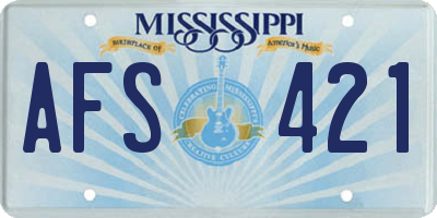 MS license plate AFS421
