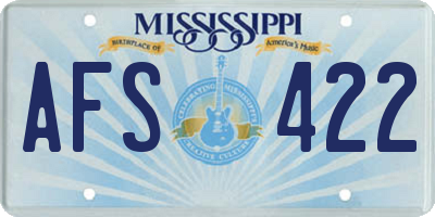 MS license plate AFS422