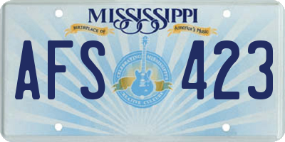 MS license plate AFS423