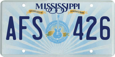MS license plate AFS426