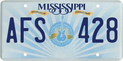 MS license plate AFS428