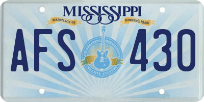 MS license plate AFS430
