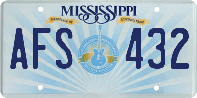 MS license plate AFS432