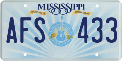 MS license plate AFS433